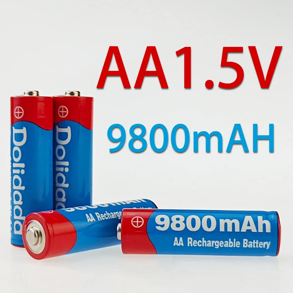 2024 New High Quality 1.5V 9800mAh Rechargeable AA Battery for Led Light Toy Camera Microphone Battery