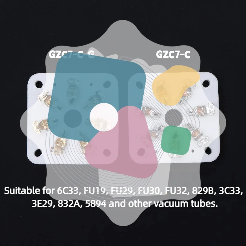 Panel Chassis Mount 7Pin Ceramic Vacuum Tube Socket For FU19 FU29 FU32 6C3 Vintage Tube Audio Amplifier DIY Accessories
