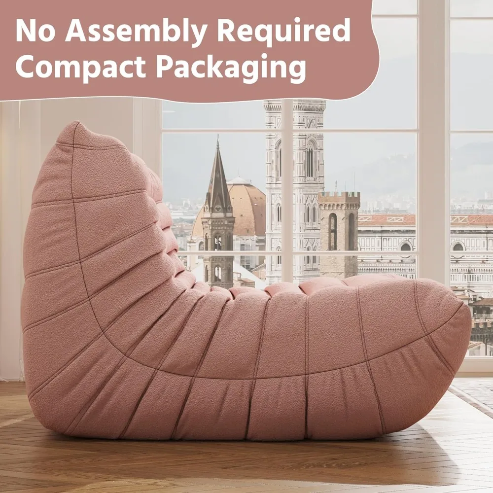 كراسي بين باج كبيرة للبالغين مع رغوة عالية المرونة للمراهقين، قاعدة مضادة للانزلاق، راحة فيراسايد معززة #4