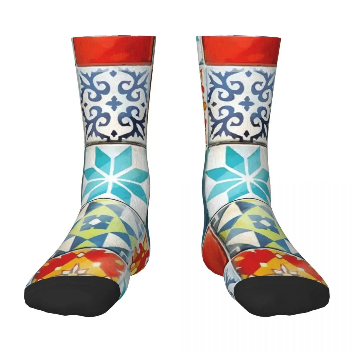 

Colorful azulejos tiles from Azul board game Socks halloween snow gift Argentina Socks Male Women's