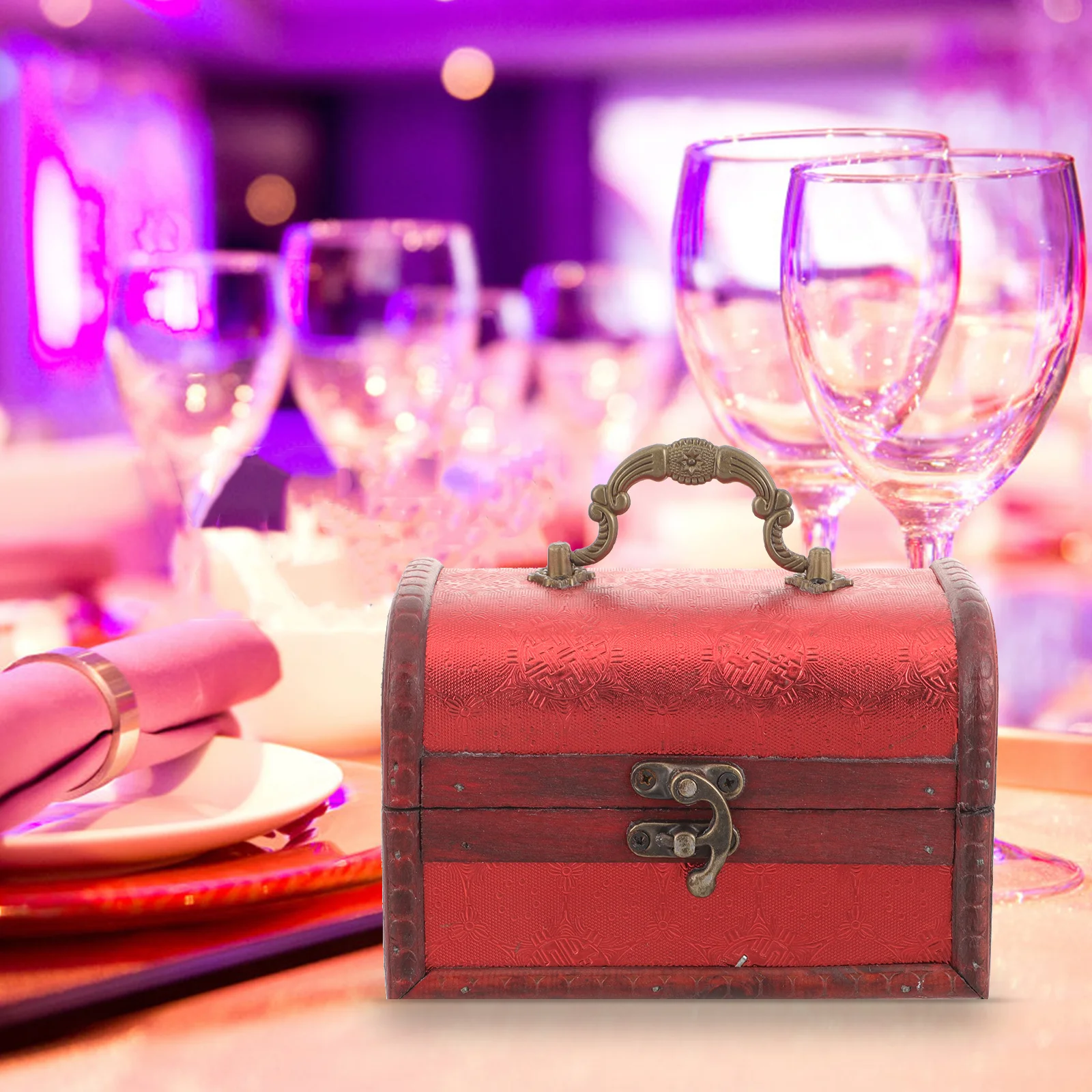 

Wooden Jewelry Box Vintage Retro Design Compact Organizer Case for Earrings Necklaces Bracelets Wedding Candy Box