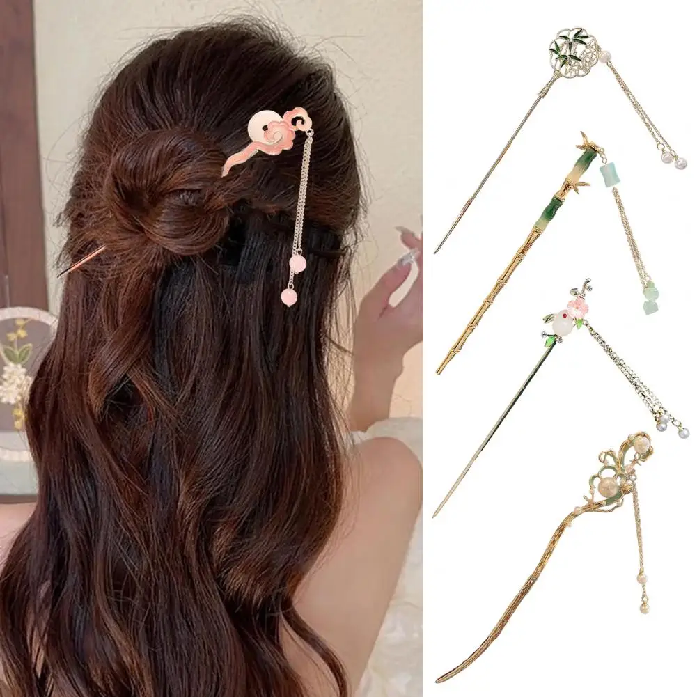 رومانسية النمط الصيني عصا الشعر سبيكة مجوهرات إبرة الشعر النسائية مناسبة للارتداء اليومي هدايا الفتيات أزياء إكسسوارات الشعر
