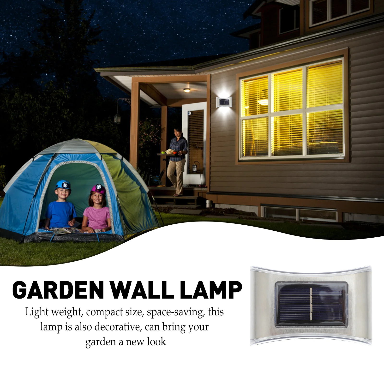 

1 set Solar Led Wall Lamp 1 Set Waterproof Outdoor Garden Yard Light Solar Powered Energy Saving Lamp For Courtyard Playground