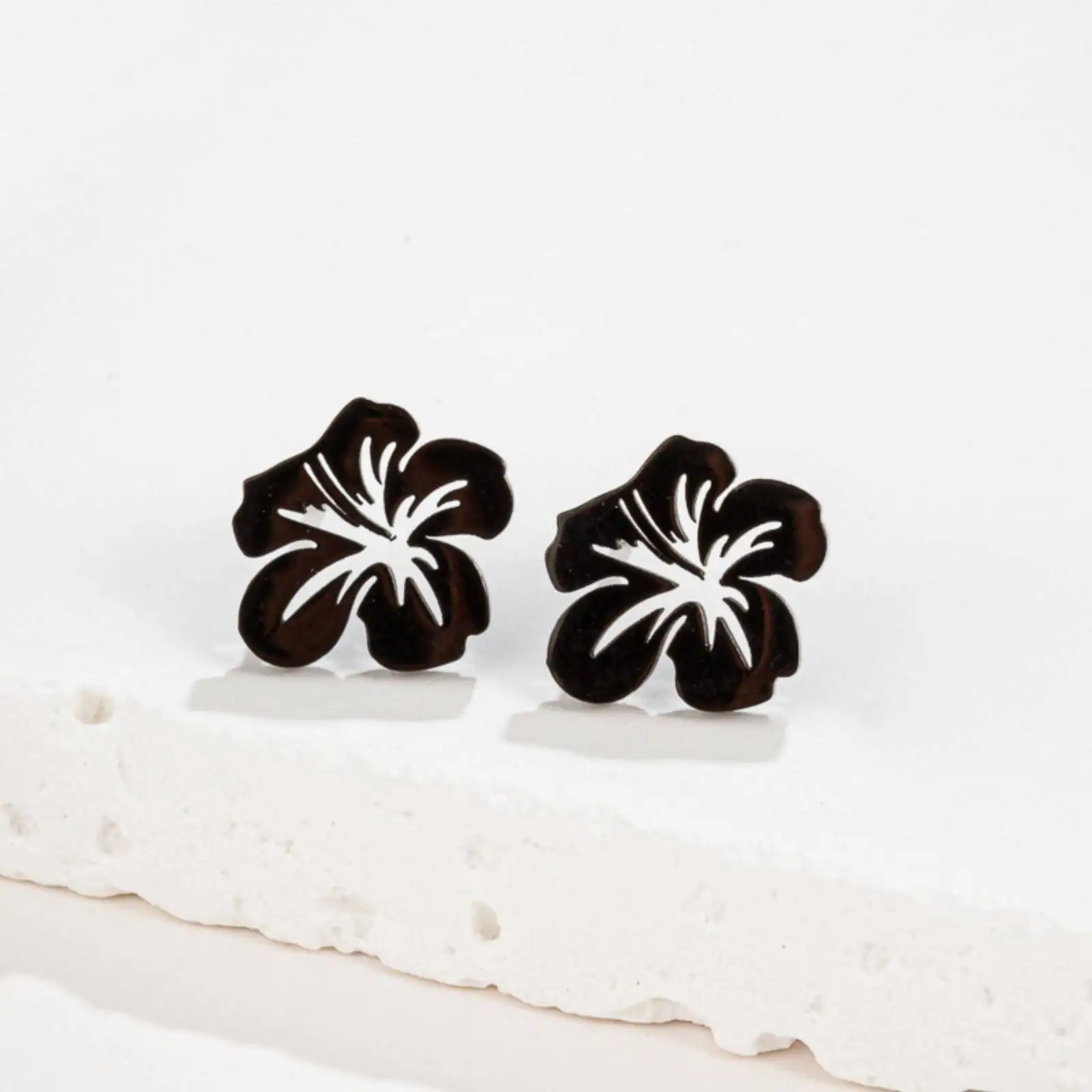 Minimalistische Blumenohrringe für Frauen, Hochzeit, Edelstahl, Modeschmuck, Geschenke – Detail 4