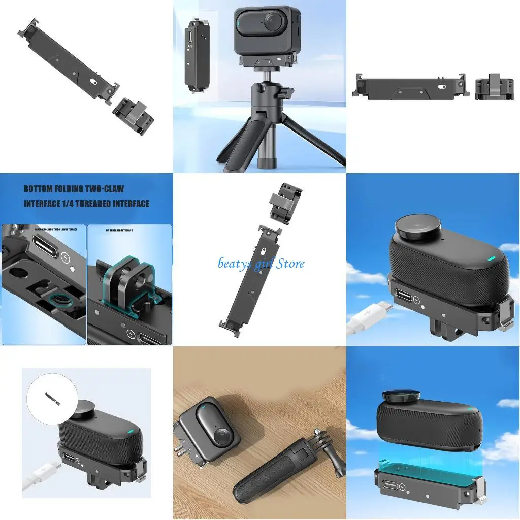 

C7AB Foldable Claw Mount Aluminum Alloy Charging Base For Mini Camera Tripods And Stabilizers Quick Detach Design