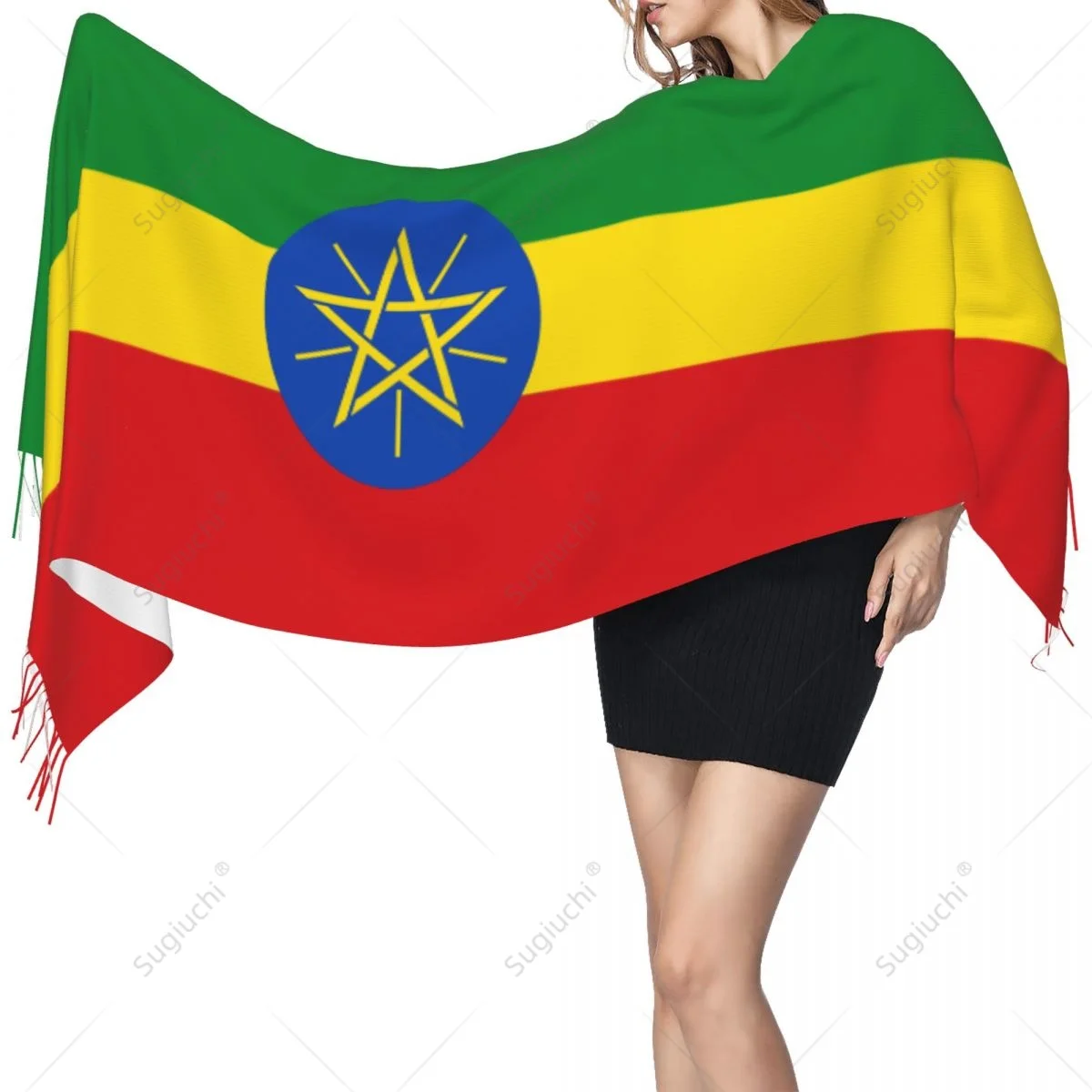 Ethiopia Flag Scarf Pashmina Warm Scarves Shawl Wrap Hijab Spring Winter Multifunction Unisex