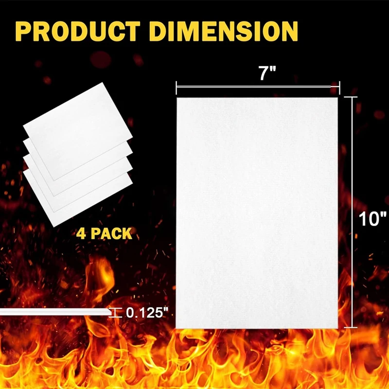 Papel de junta de alta temperatura, placa de isolamento de fibra cerâmica, 2850 ℉   Placa à prova de fogo avaliada para lareira DIY