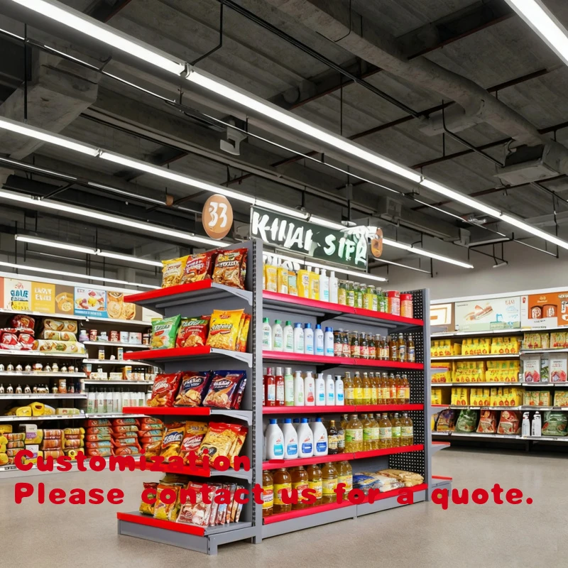 custom.Customized Shelves Supermarket Steel Display Rack Gondola Shelving Double-Sided Supermarket Shelves Market Shelf