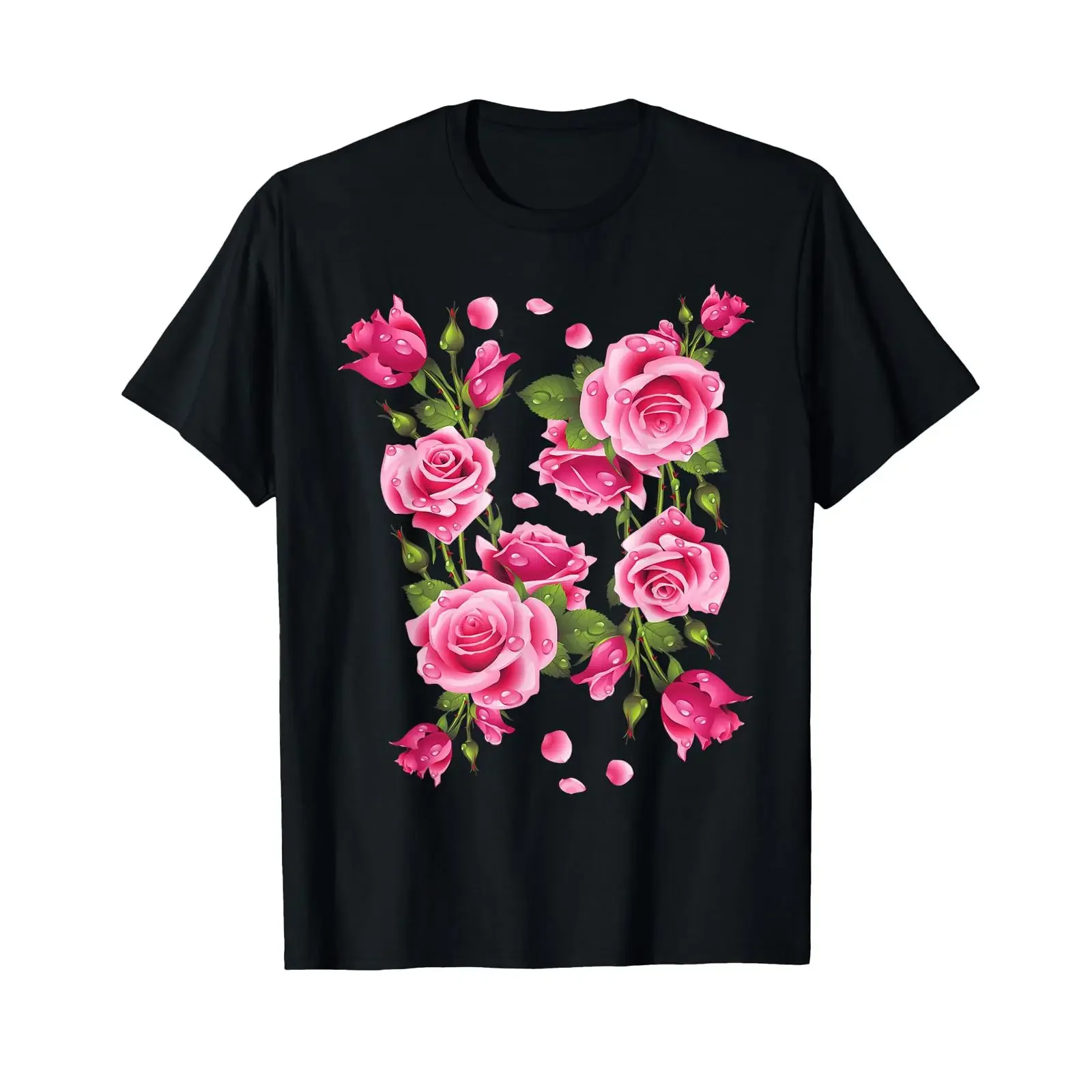 Beautiful Pink Roses Bouquet T Shirt amp Cool Designs vintage Washed Breathable fashion Stretched Soft designer clothes