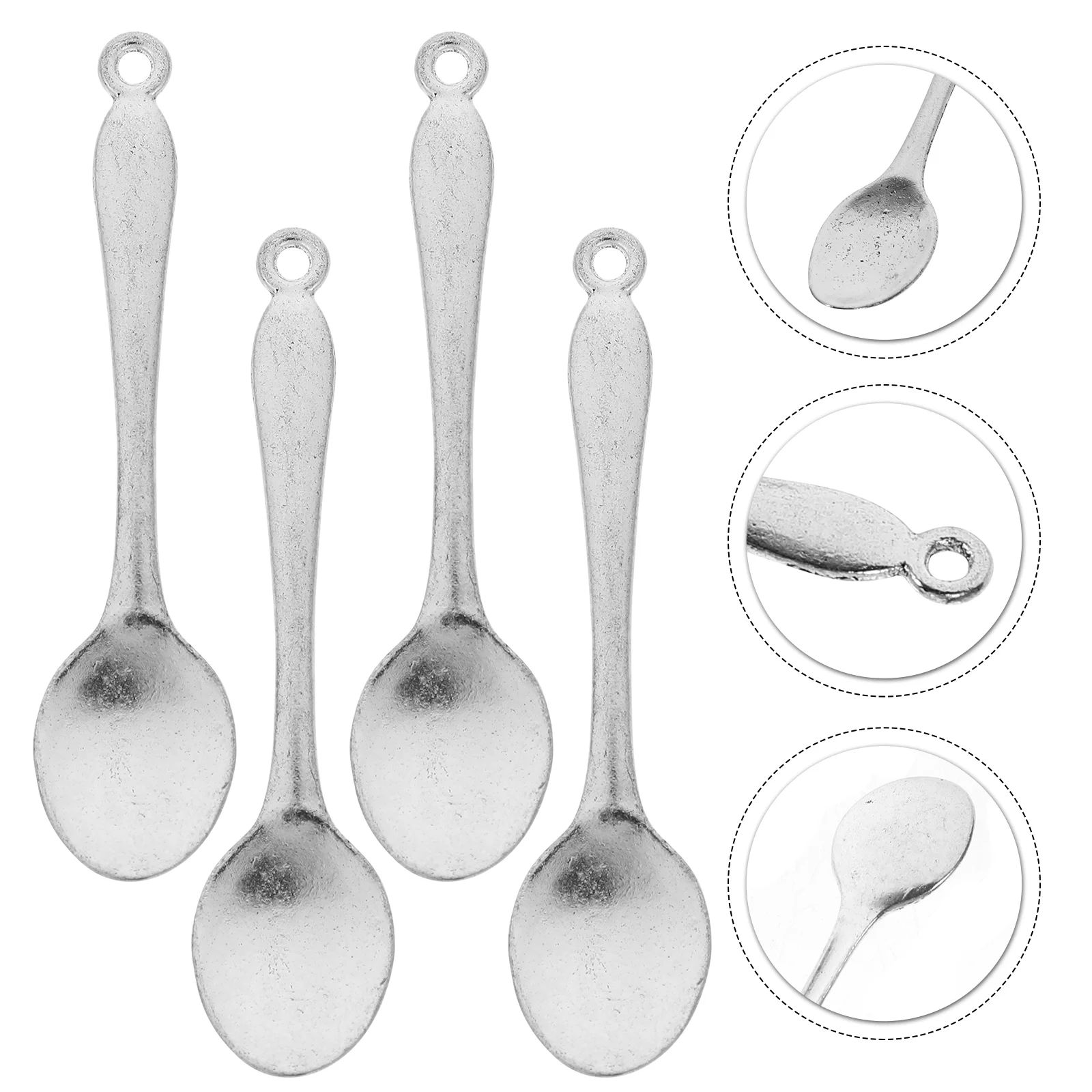 

Dove Charm Tableware Spoon Charms Vintage for Jewelry Making Silver Mini Spoons