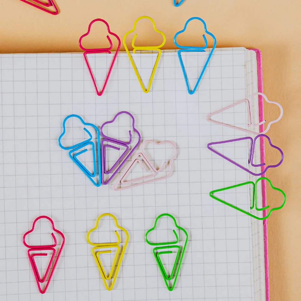 

30 Pcs Ice Cream Paper Clip Cute Cilps Paperclips Memo Holders Decorative Christmas Tree
