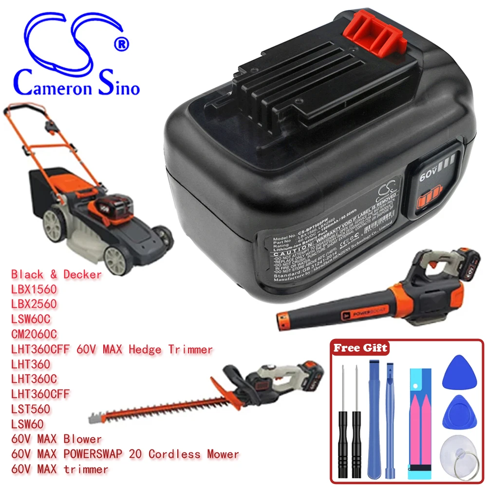 

Lawn Mowers 1500mAh / 90.00Wh Battery For Black & Decker LHT360CFF 60V MAX Hedge Trimmer 60V MAX POWERSWAP 20 Cordless Mower