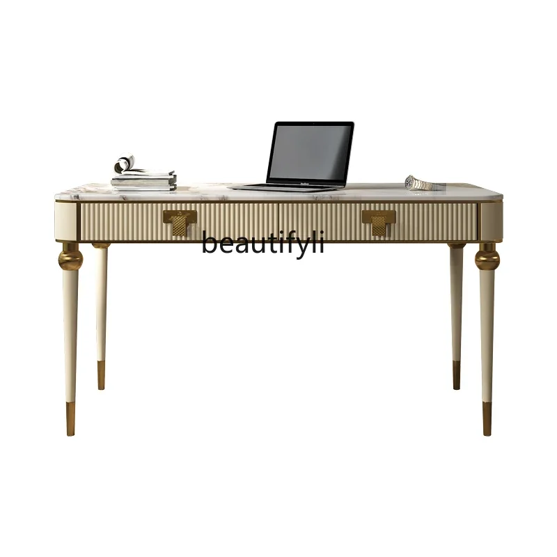 

Light luxury study, marble slate home high-end modern fashion negotiation table writing desk desk