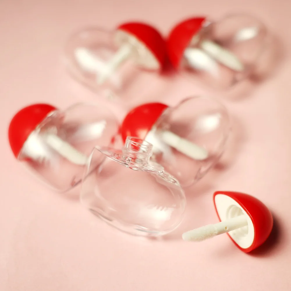 6pcs 5ml Cute Love Heart Shaped Plastic DIY Lip Gloss Tube Bottle Empty Liquid Lipstick Container lipgloss Sample Bottle