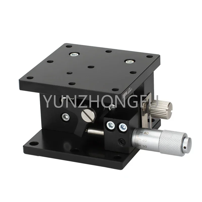 Lz90 90*90mm Z Axis Micrometer Drive Black Anodized Assembled Aluminum Adjustable Sliding Table Manual Positioning Stage