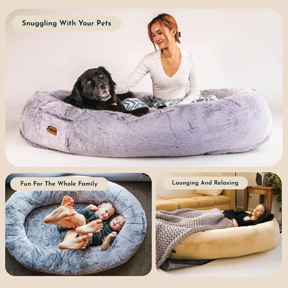 The Original Human Dog Bed for Adults Kids and Pets As Seen on Shark Tank Comfy Plush Large Bean Bag with Memory Foam