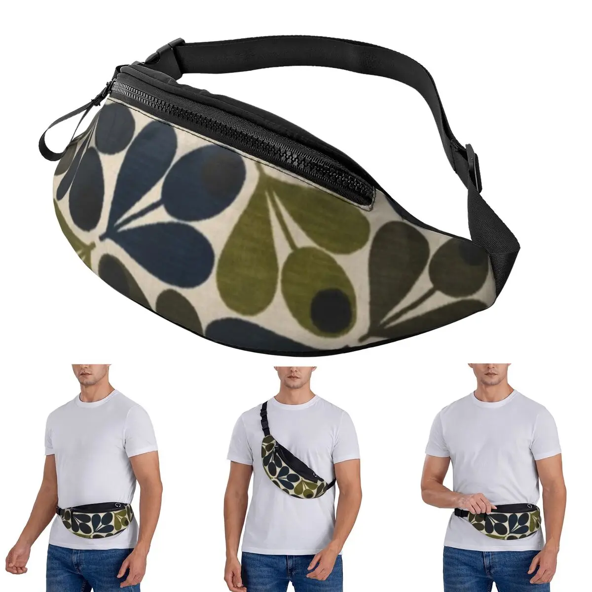 

Crossbody Waist Bag Abstract Acorn - Orla Kiely Design Men Women Fanny Pack Travel Running Money Phone Pouch