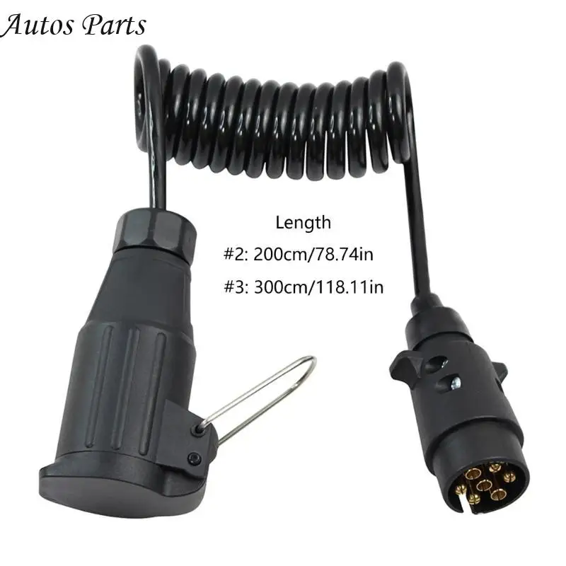 57BA RV PLUD الأسلاك تسخير مجعد GOONECKECK امتداد كابل كابل المقبس 7 دبوس