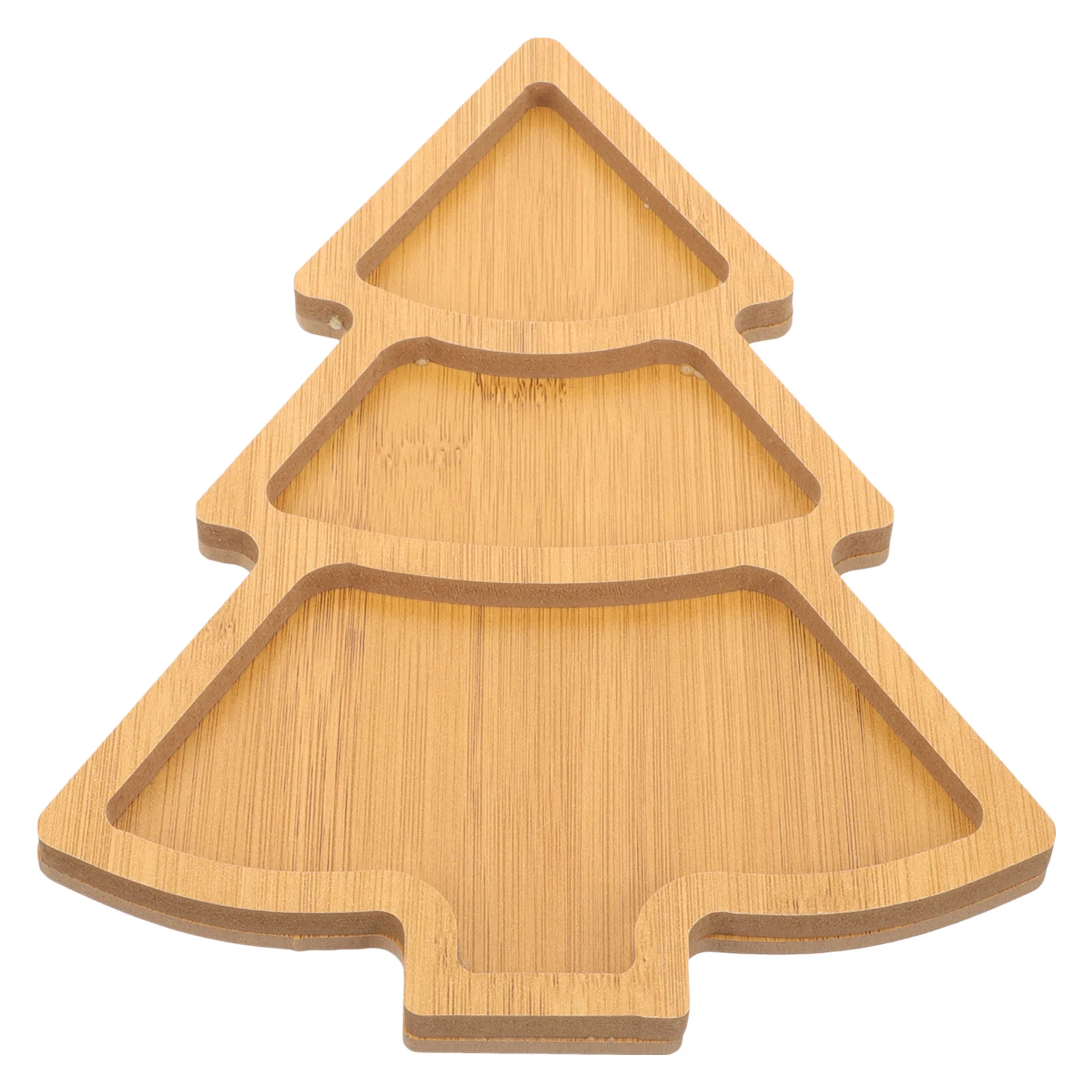 Plate Christmas Tree Tray Office Santa Claus Decoration Pizza Board Wooden Food