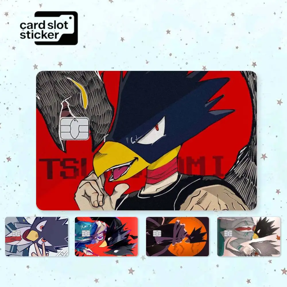 Cartoon F-Fumikage Tokoyami  Credit Card HD Stickers Small Chip Waterproof Sticker Game Card Decal Gift