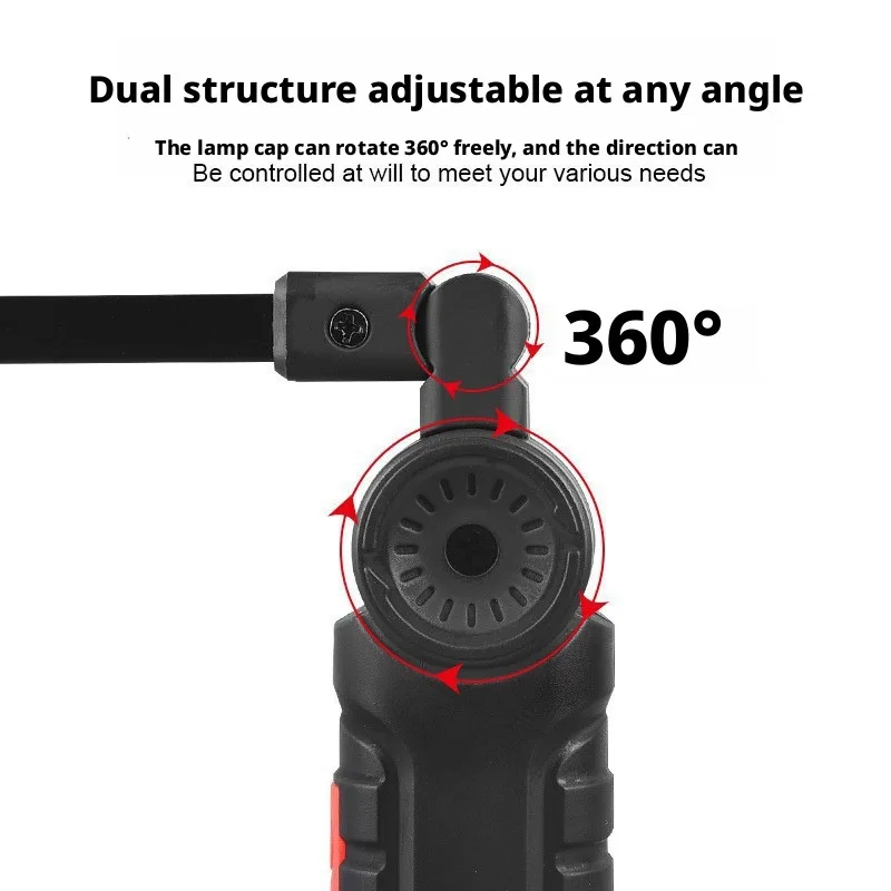 Led Work Light Folding, Rechargeable Cob Multi-Function Magnet Tent Light Outdoor Flashlight Car Maintenance Lamp Repair