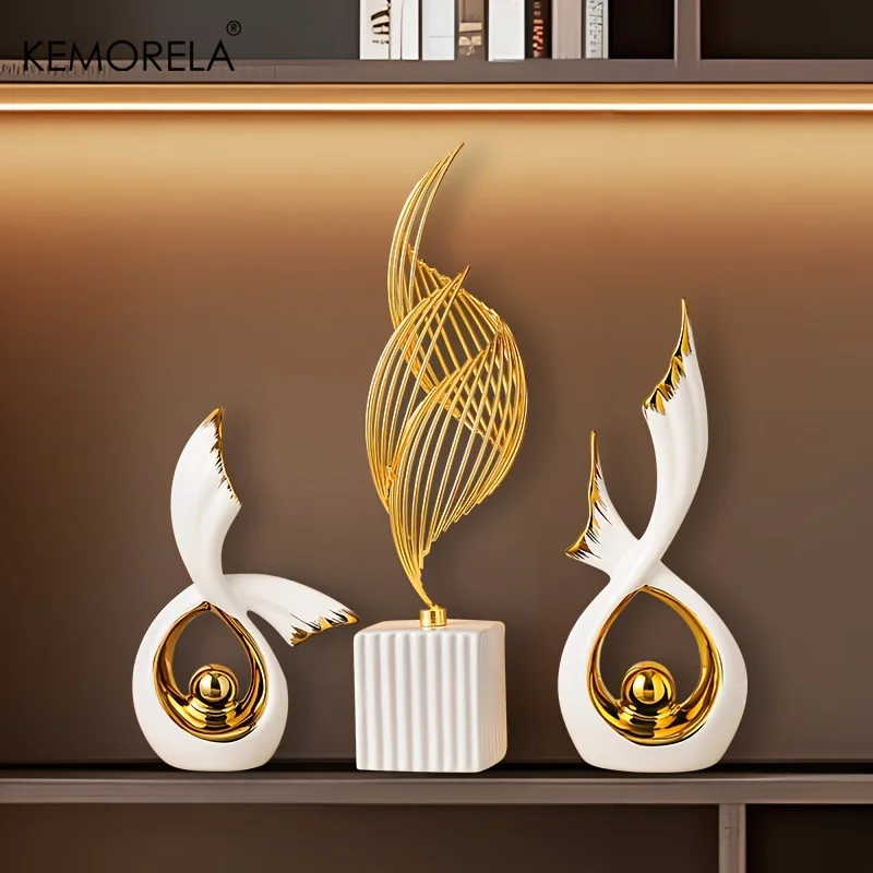 KEMORELA 1/2PCS Home Decoration Luxury Statues Simple Style Holiday Decorations TV Cabinet Wine Cabinet Office Desk Accessories