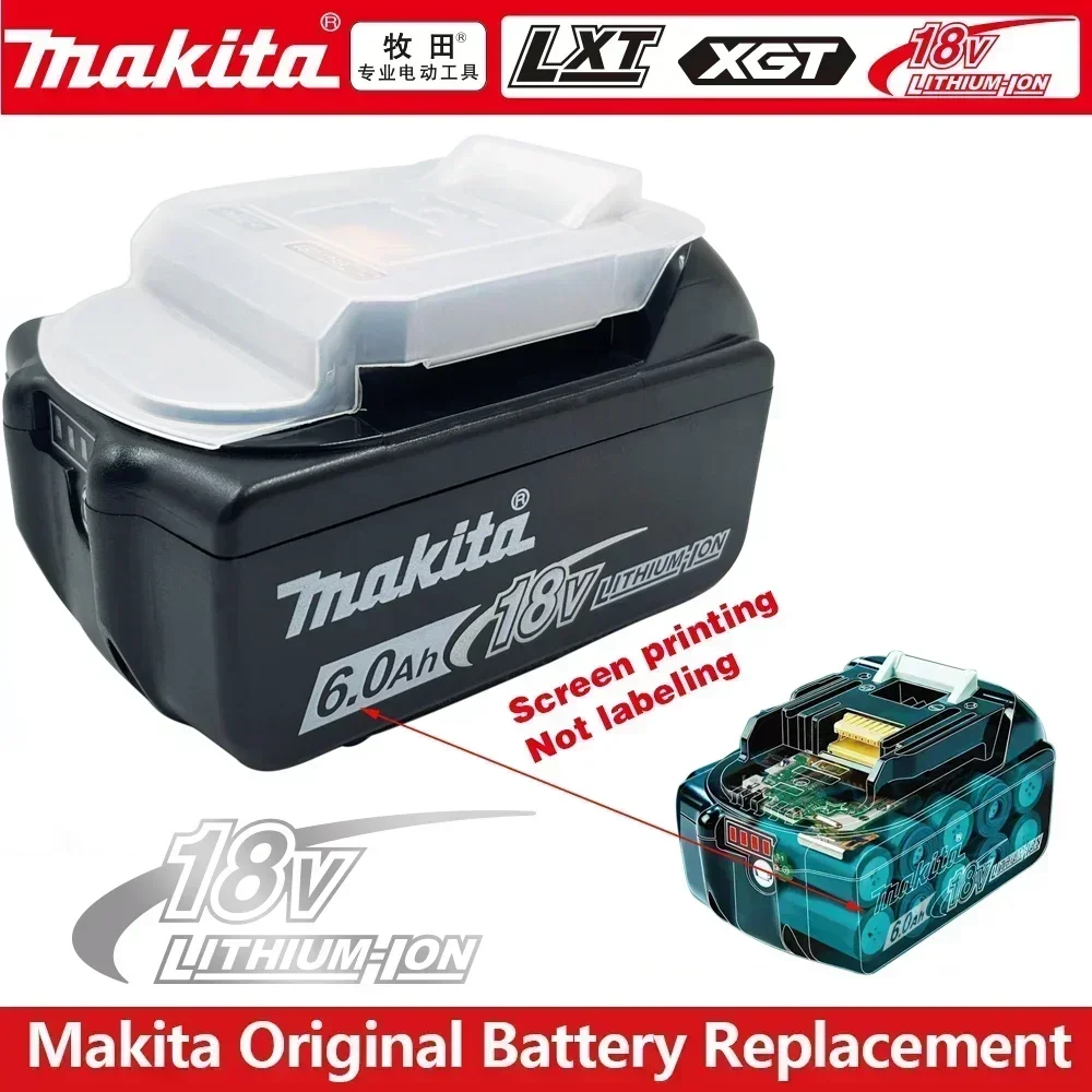 100% оригинальная батарея Makita 6Ah 5Ah 3Ah для Makita 18 В BL1830B BL1850B BL1850 BL1840 BL1860 BL1815, сменная литиевая батарея