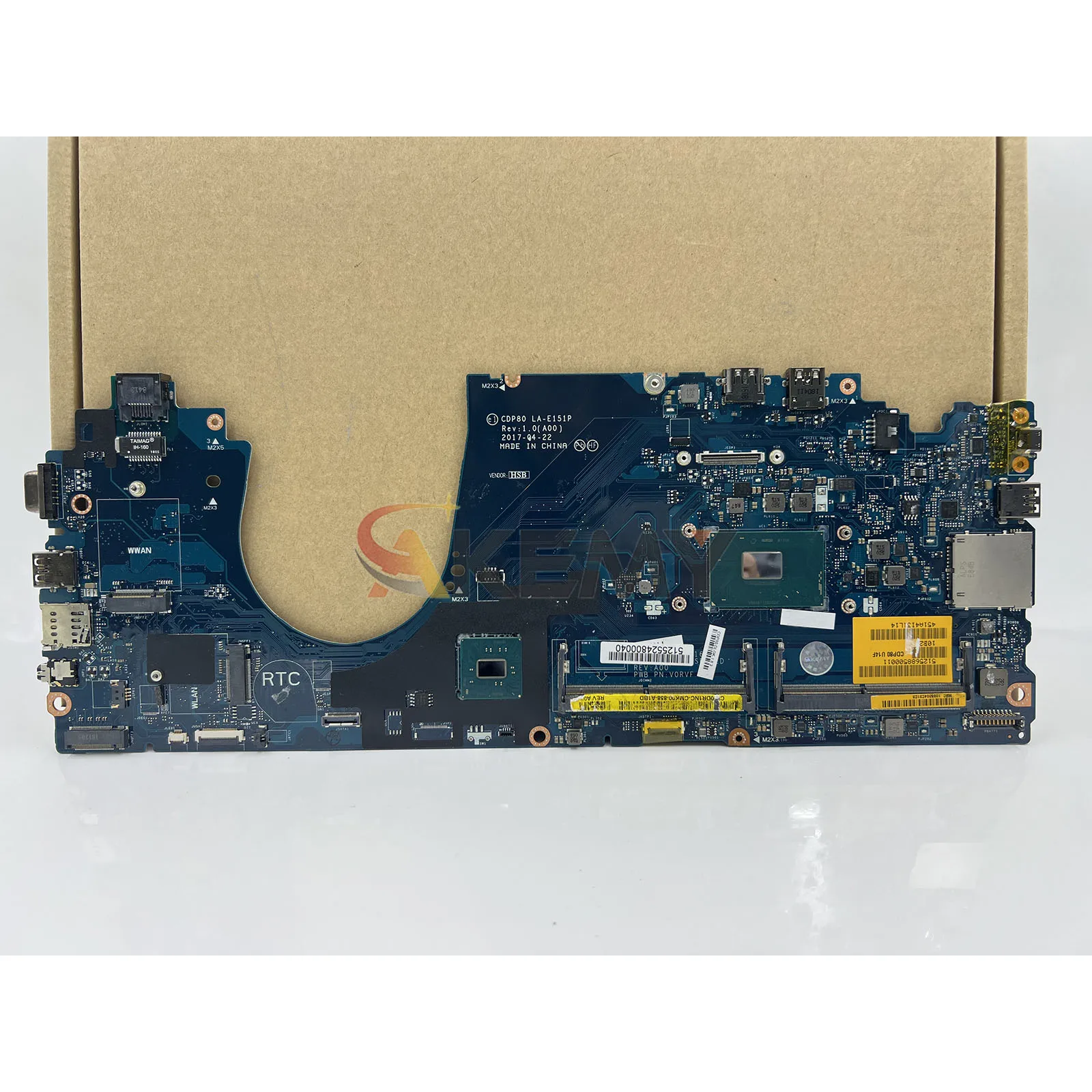 เมนบอร์ดสำหรับ Dell Latitude 5580 รุ่น CDP80 LA-E151P รองรับซีพียู i5 i7 รุ่นที่ 6/7 รหัส 00C144 08T984 0F3F59 0GDGX9 ผ่านการทดสอบแล้ว 100%