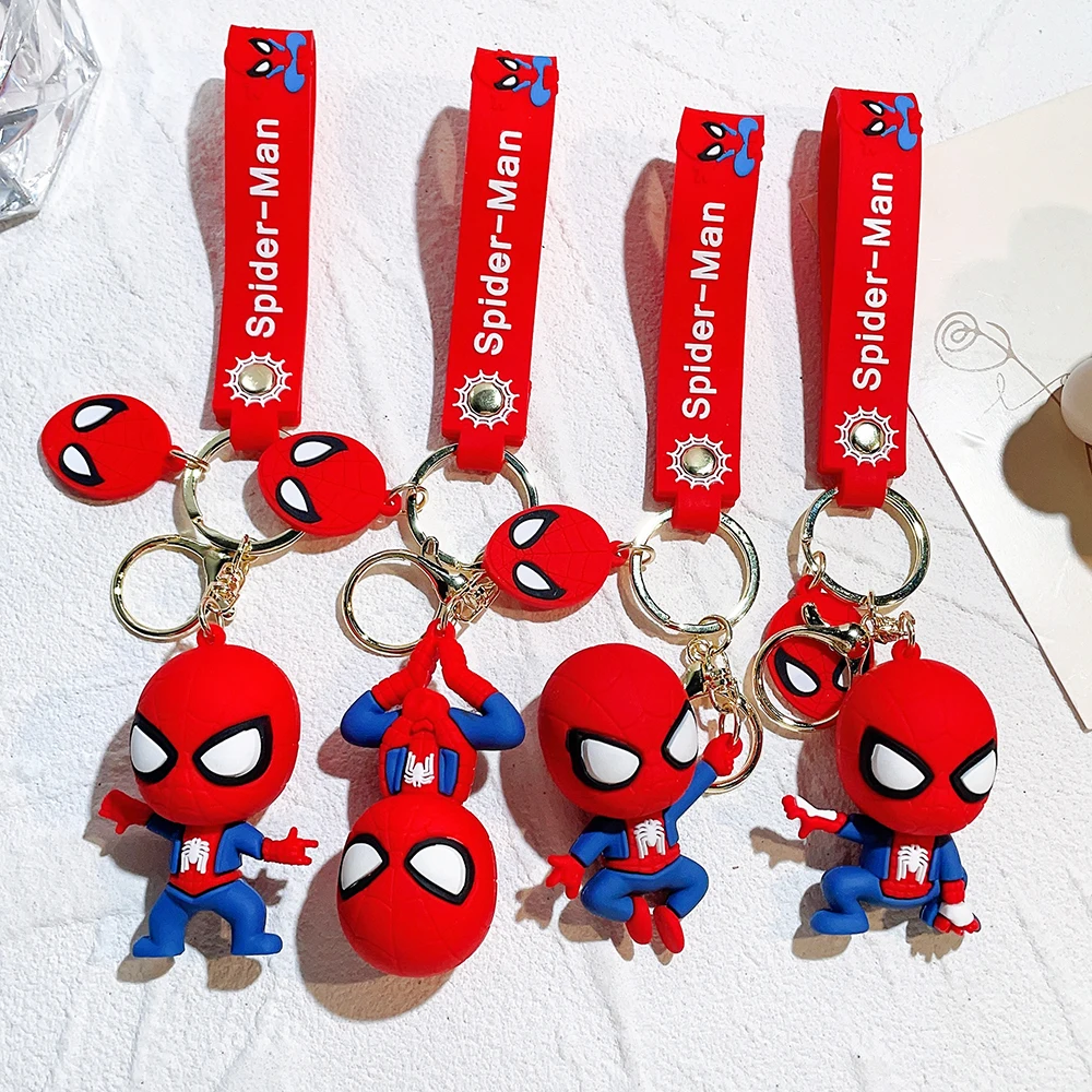 Superhero Spiderman Keychains Cartoon Spider Man Doll Keyrings Avengers Anime Figure Pendant Keyholder Car Key Chains image 4