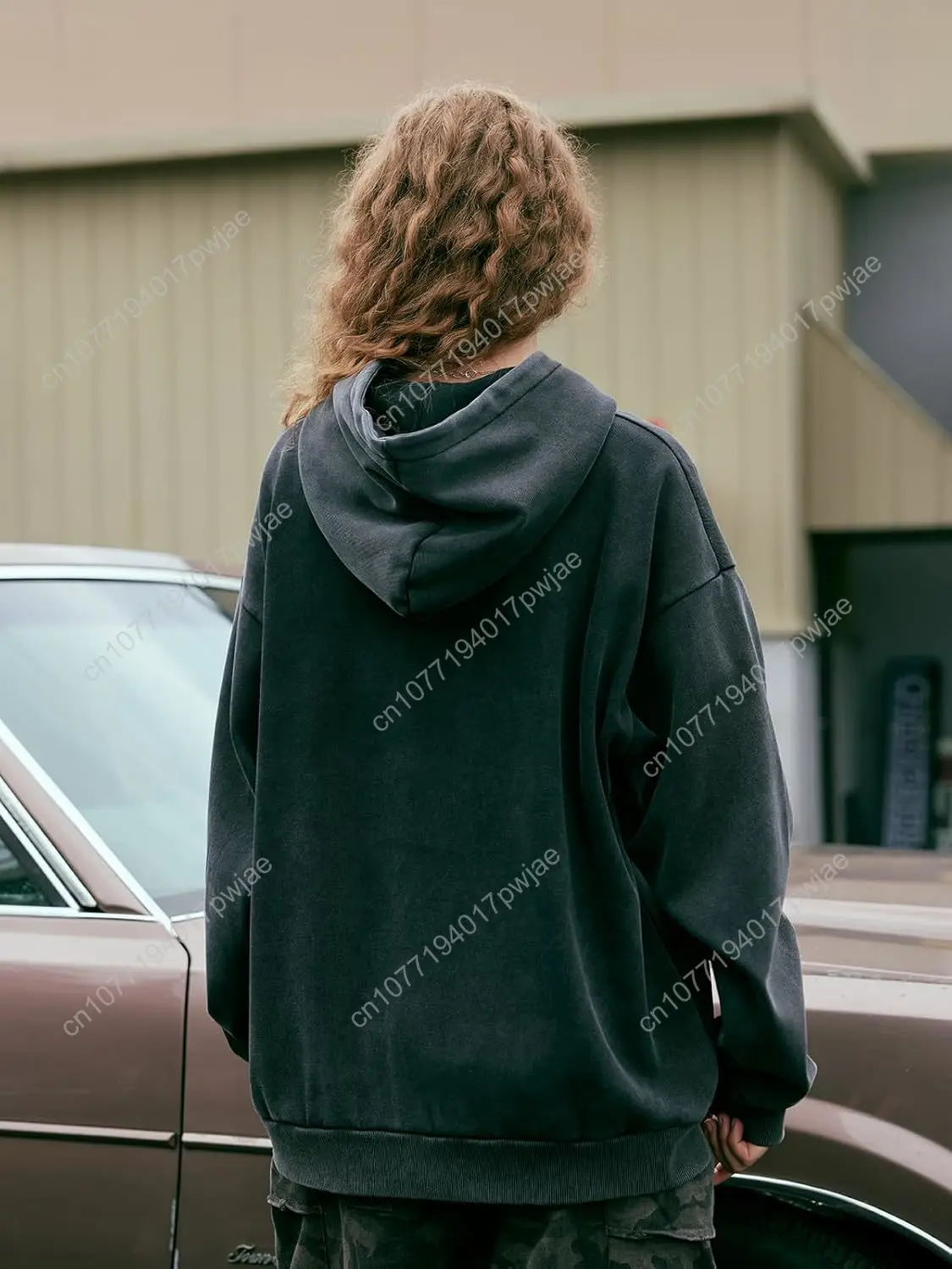 بلوفر رجالي كبير الحجم بغطاء للرأس للجنسين، سويت شيرت بغطاء للرأس، سترة كاجوال عتيقة، ملابس الشارع الجمالية