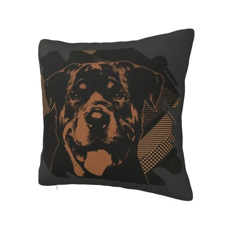 Animal Rottweiler Dog Throw Pillow Case for Sofa Pet Modern Cushion Cover Square Pillowcase