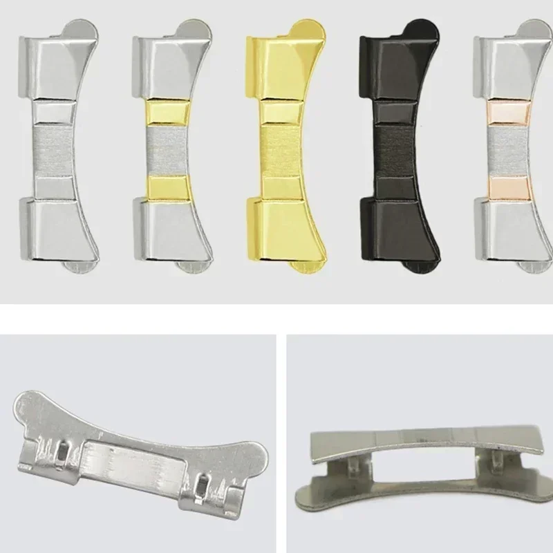 Edelstahl-Uhrenzubehör, gebogenes Ende, Stück 14 mm, 15, 16, 17, 18, 19, 20, 21, 22, 23, 24 mm, Armband, Ersatzverbinder-Zubehör