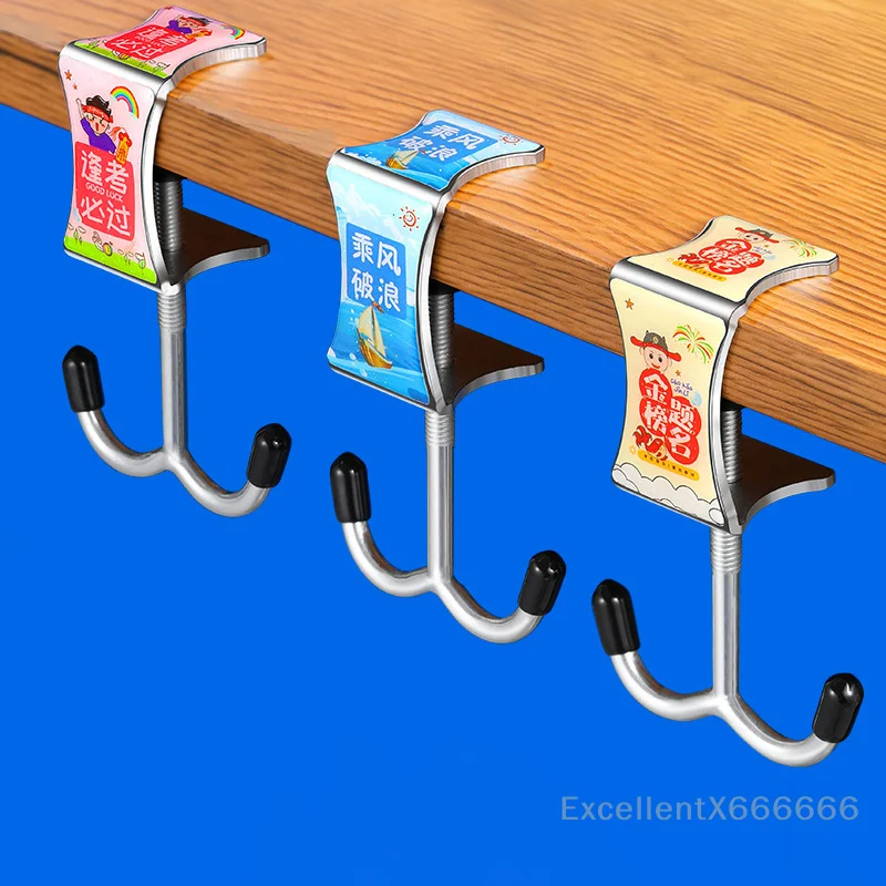 

Stainless Steel Table Hooks Student Backpack Hooks Storage Hanging Hooks Office Desktop Edge Hooks School Water Bottle Hooks