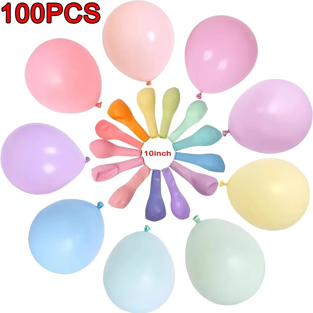 

100PCS Macaron Multi-Color Rainbow Balloon Candy Wedding Party Birthday Decoration Balloons Kids Gift Baby Shower Decor 10inch