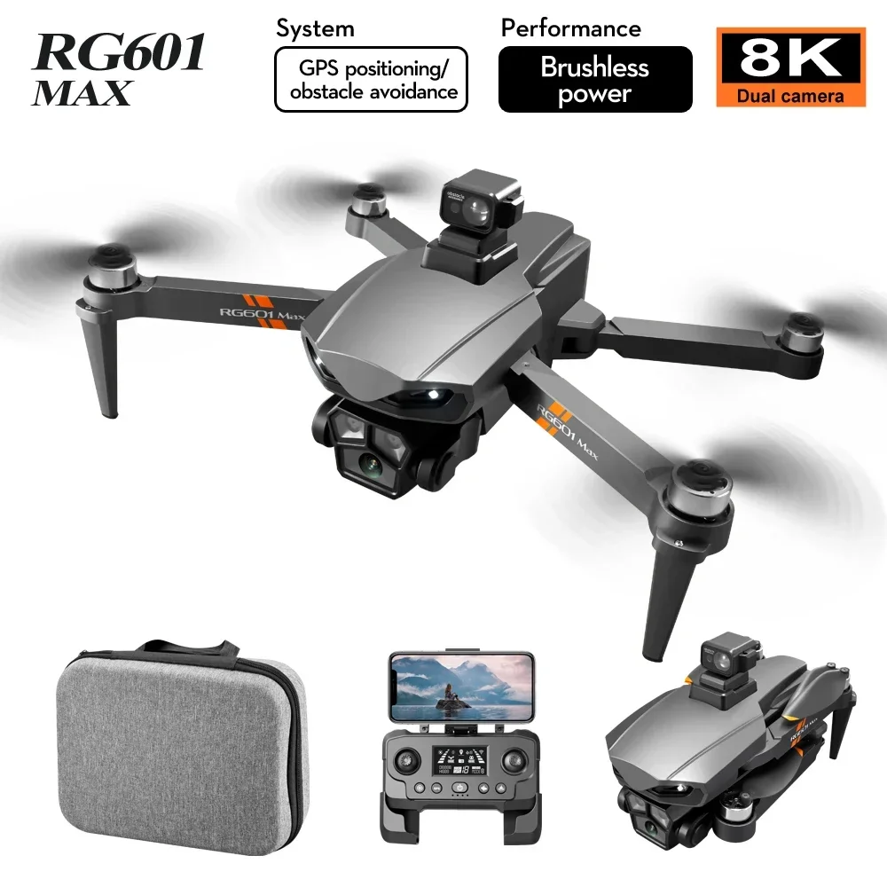 2024 RG601 MAX Drone GPS 8K HD Camera FPV Aerial 5G Optical Flow Folding Dron with Dual WIFI Professional Large Size UAV 5KM