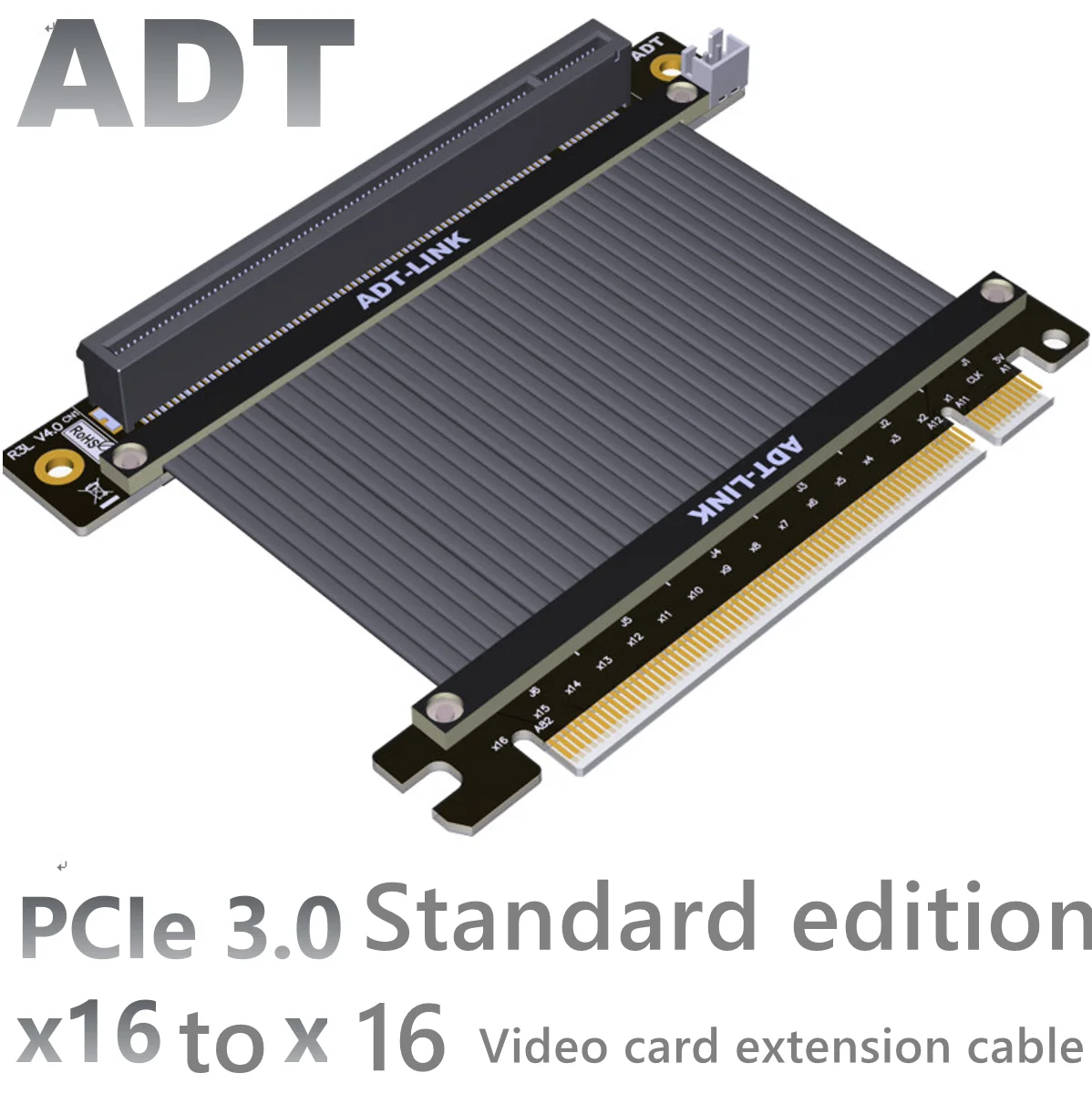 

Graphics card extension cable PCIE 3.0x16 is suitable for ATX computer chassis graphics card 90-degree flexible flat cable