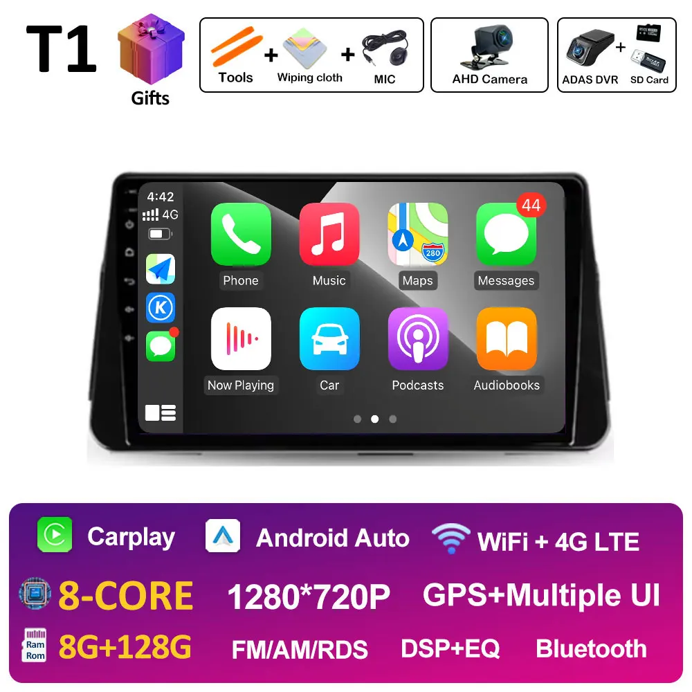 Android 14 Draadloze Carplay Auto voor NISSAN MICRA KICKS 2017 2018 2019 Autoradio Multimedia Videospeler 4G Navigatie GPS BT