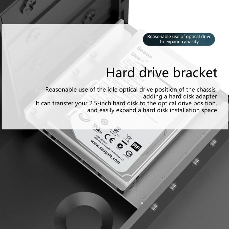HX6A 2.5 inch SSD 3.5 inch Internal Hard Disk Drive Mounting Bracket Hard Drive Adapter Internal Drive Bay Converter Frame