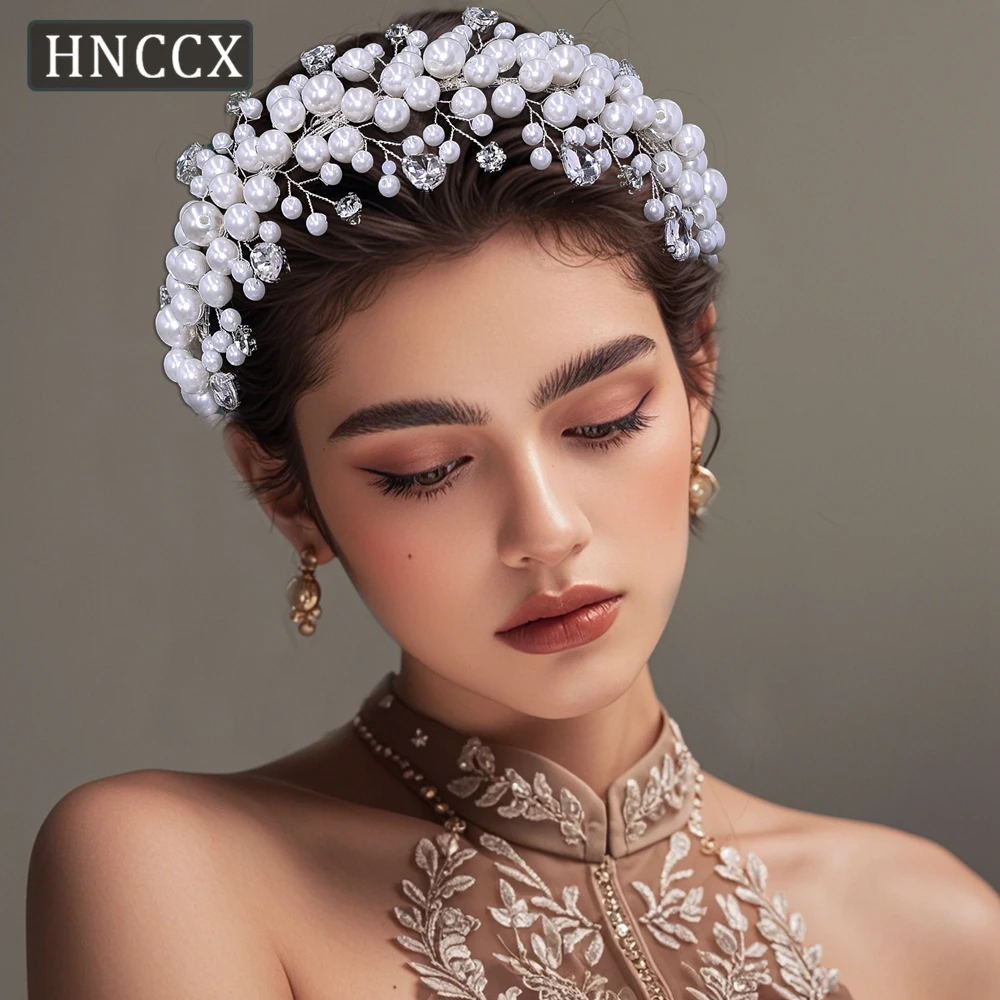 

YouLaPan Elegant Pearl Headband With Rhinestones Suitable For Brides Wedding Ladies Banquet Dance Party Hair Accessories HP643