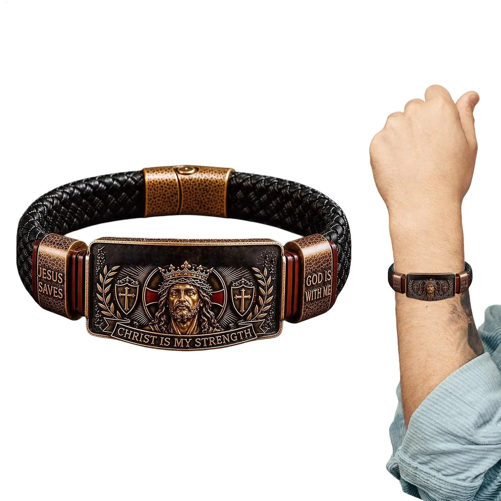 Braccialetto Regolabile Comodo e Ispirazionale con Scritta Cristiana Religiosa, Regalo per San Valentino, Compleanno, Laurea