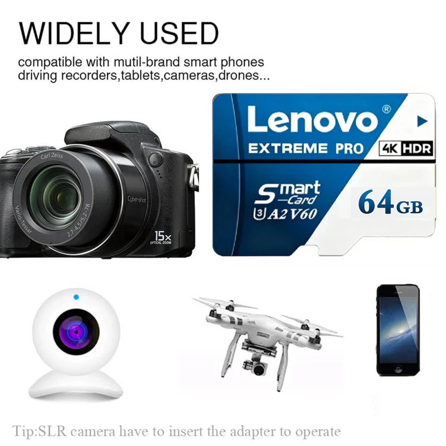 Lenovo 1TB Extreme Pro Micro SD Card High Speed U3 V60 4K Full HD Memory Card 128GB 256GB 512GB TF Flash Cards For Phone Drone