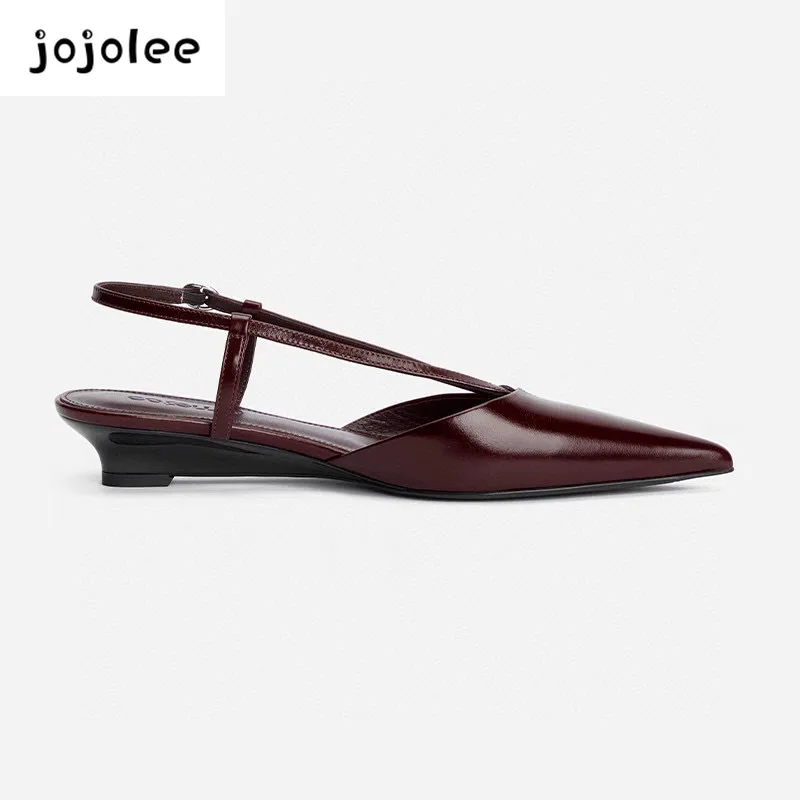 2024 Classic Style Women's Flat Shoes Small Heel Genuine Leather Teacher Girls Women's Casual Fashion Sandals