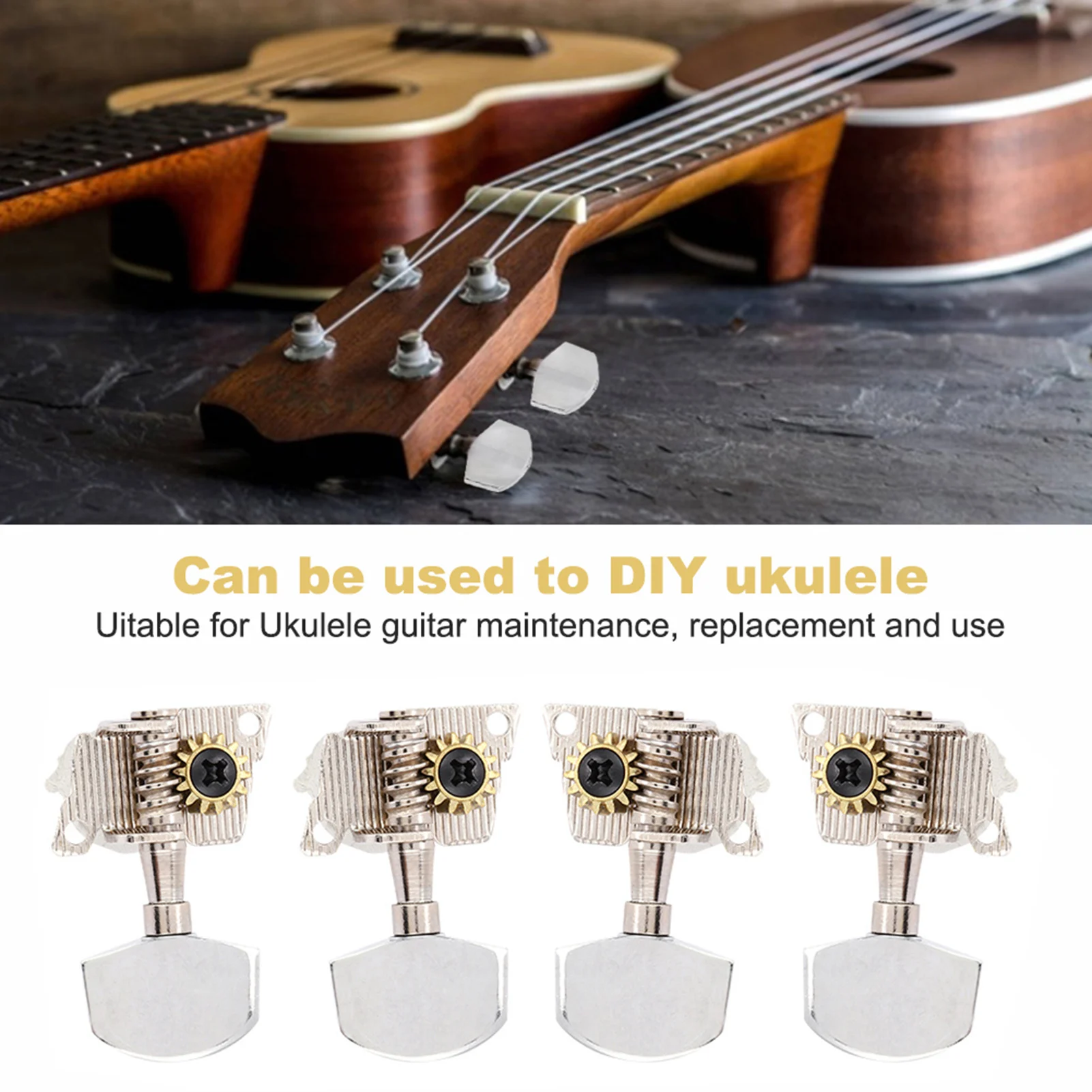 2L2R Silver Classical  Ukulele Tuning Pegs Machine Heads Ukulele DIY Parts Classical Ukulele Tuning Peg