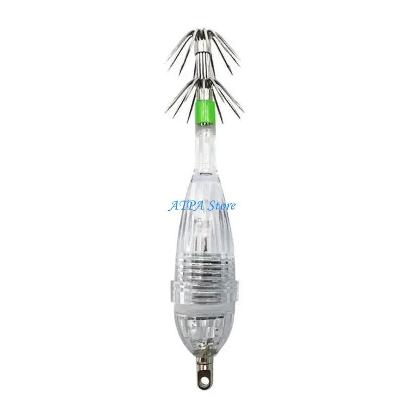 U13C LED Luminous Umbrella Hook Squid Baits Fishing Octopus Cuttlefish Hook Light Baits Jigging Lures Outdoor Fishing Tackle