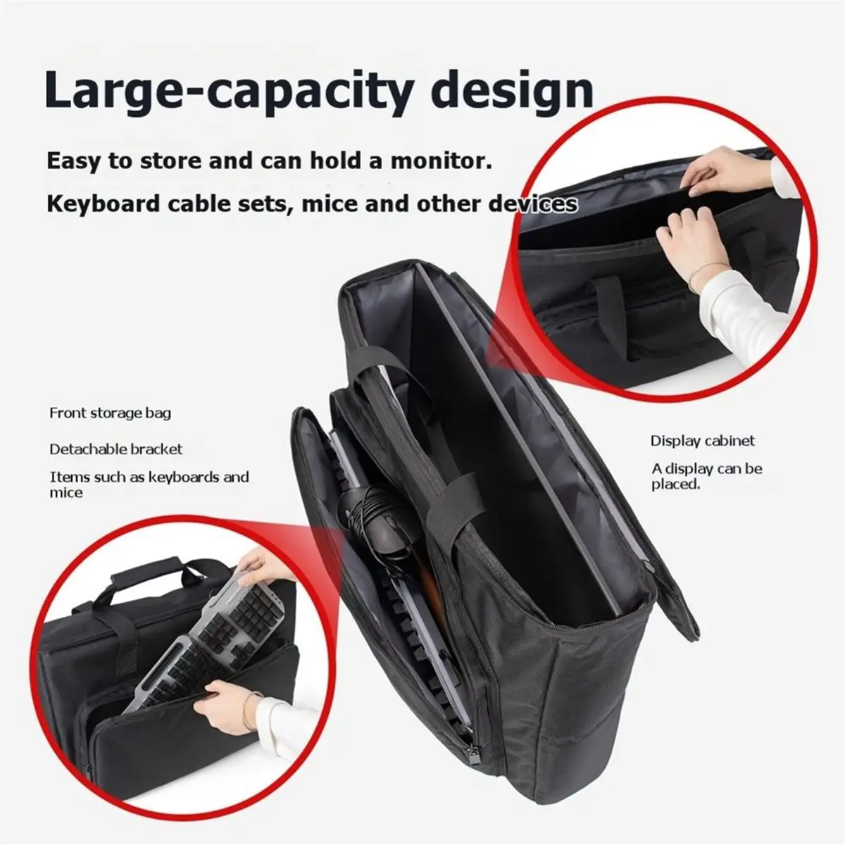 [Trending] 25 Inch Monitor Carrying Bag with Cushioning Foam Shockproof Full Protection Traveling Portable Computer Screen Bag