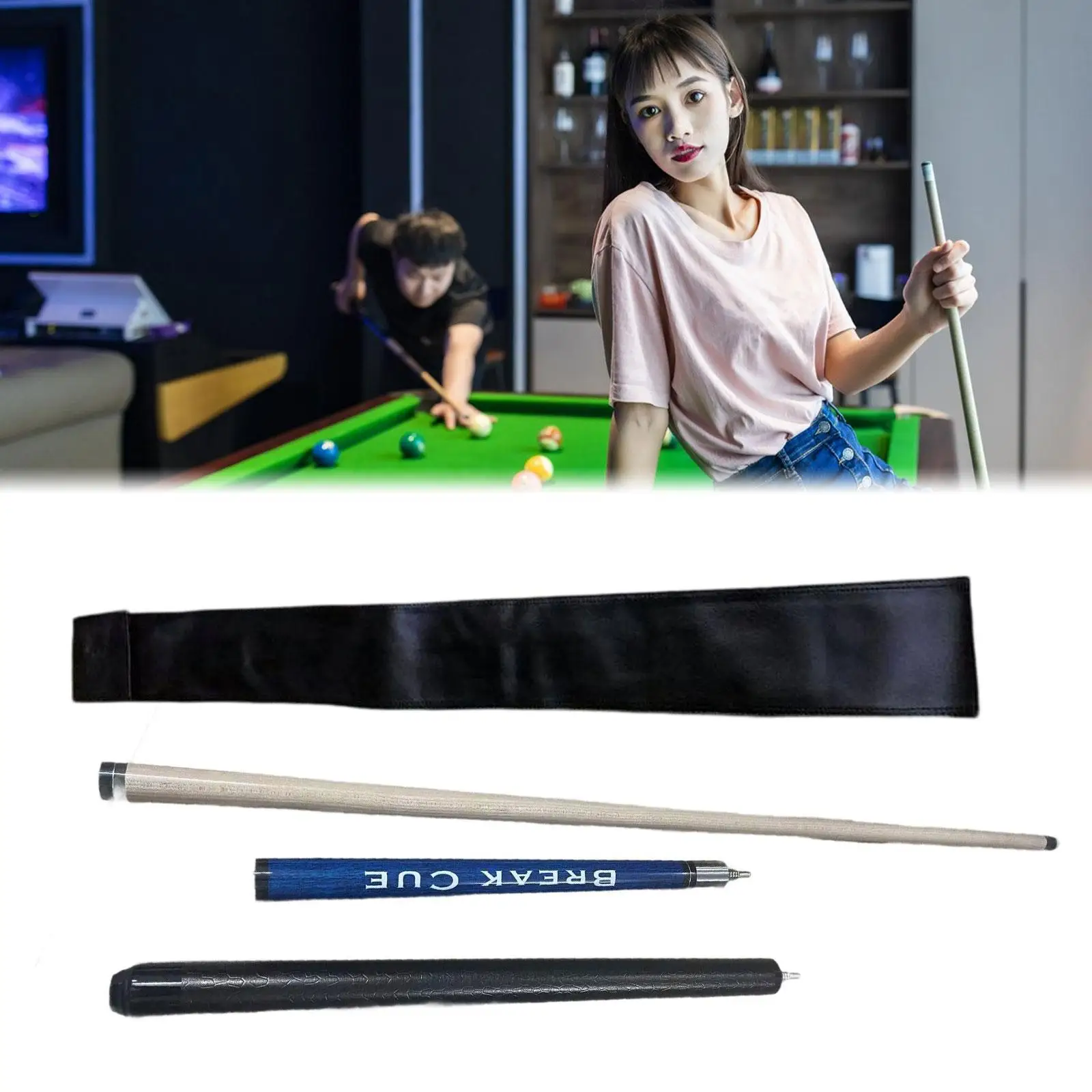 Wooden Billiard Cue Billiard Pool Cue Stick for Beginners Bar Practice Cue