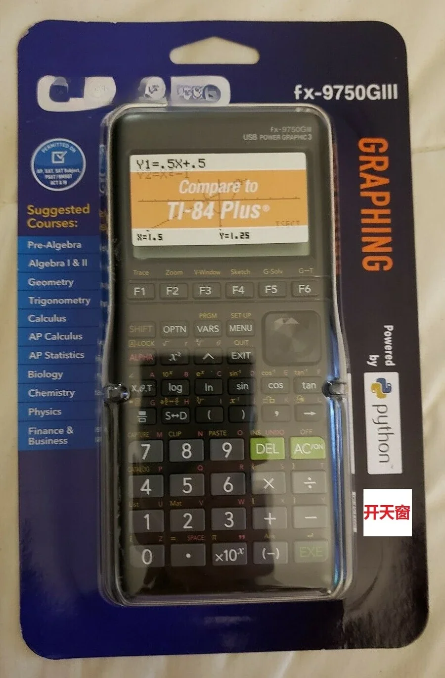 Fx-9750GIII/9860giii 그래픽 계산기 Sat/AP 시험 Python