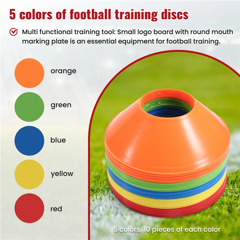 

A12E-Small Logo Plate Round Mouth Marker Dish Football Ball Cylinder Practice Equipment Supplies Football Training Logo Plate