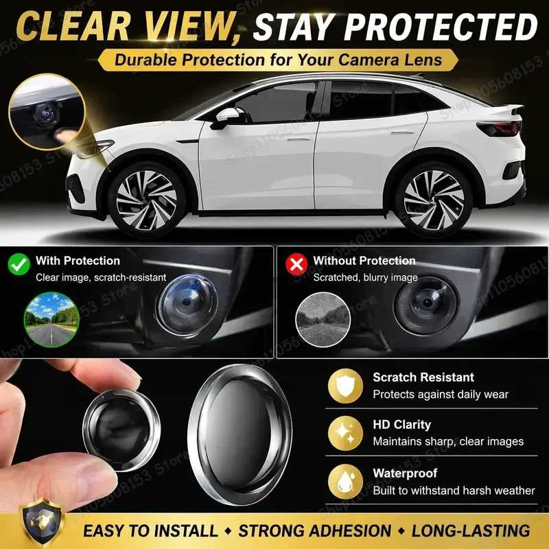 

For Volkswagen ID5 2020 2021 2022 2023 2024 2025 2026 360 Degree Reverse Camera Lens Protector Anti Scratch PC Film Sticker