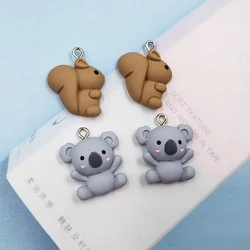 10pcs Cute Animal Squirrel Koala Charms Pendant For Earring Accessory DIY Phone Case Flatback Crafts Jewelry Making C903